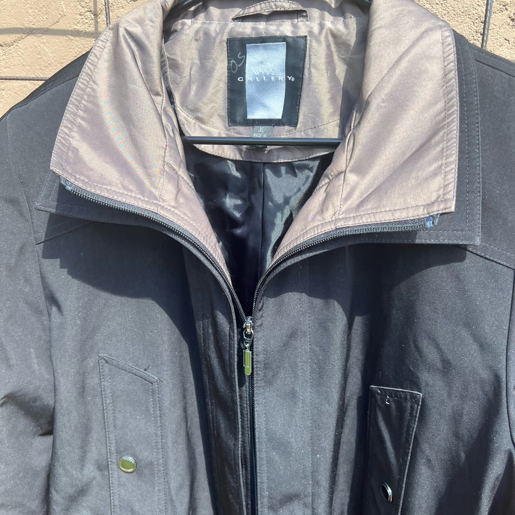 Miss Gallery Black Short Raincoat Xl